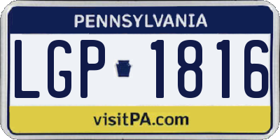 PA license plate LGP1816