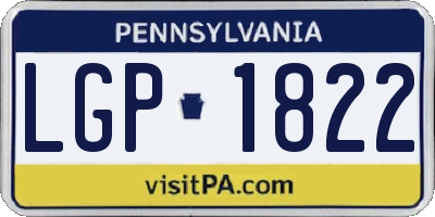 PA license plate LGP1822