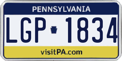 PA license plate LGP1834