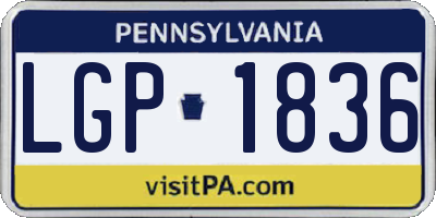 PA license plate LGP1836
