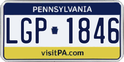 PA license plate LGP1846