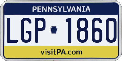 PA license plate LGP1860