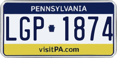 PA license plate LGP1874