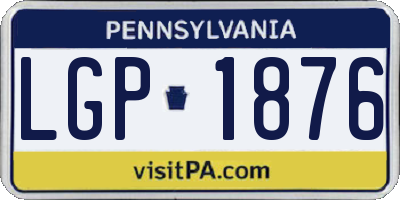 PA license plate LGP1876