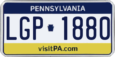 PA license plate LGP1880