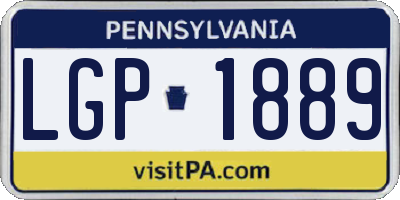 PA license plate LGP1889