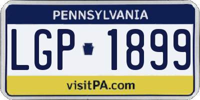 PA license plate LGP1899