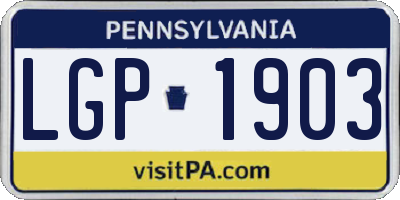 PA license plate LGP1903