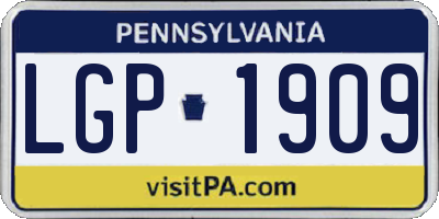 PA license plate LGP1909