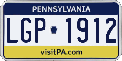 PA license plate LGP1912