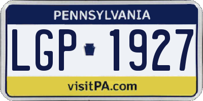 PA license plate LGP1927