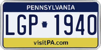 PA license plate LGP1940