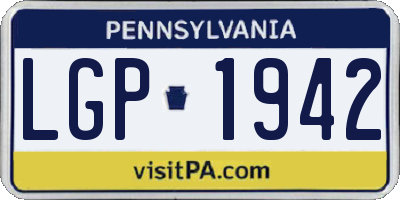 PA license plate LGP1942