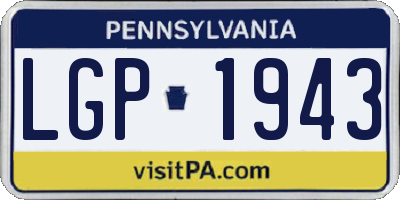 PA license plate LGP1943