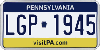 PA license plate LGP1945