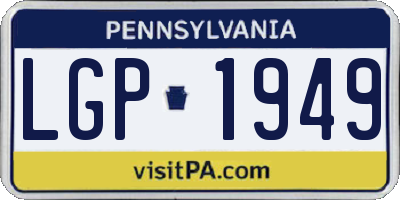 PA license plate LGP1949