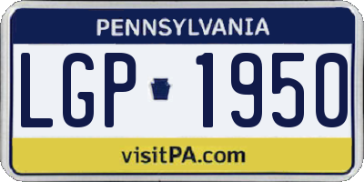 PA license plate LGP1950