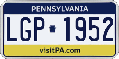 PA license plate LGP1952