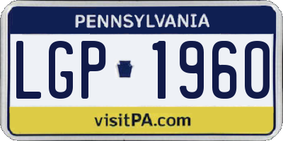 PA license plate LGP1960