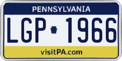 PA license plate LGP1966