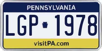 PA license plate LGP1978