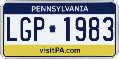 PA license plate LGP1983