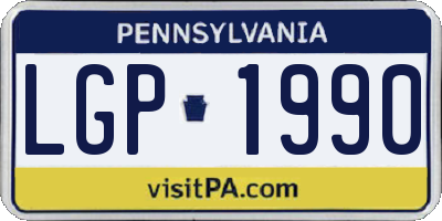PA license plate LGP1990