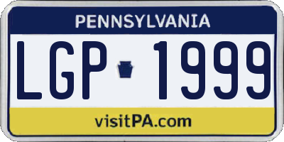 PA license plate LGP1999