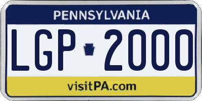 PA license plate LGP2000