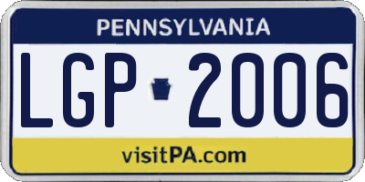 PA license plate LGP2006