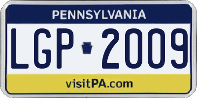 PA license plate LGP2009
