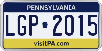 PA license plate LGP2015