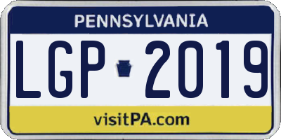 PA license plate LGP2019