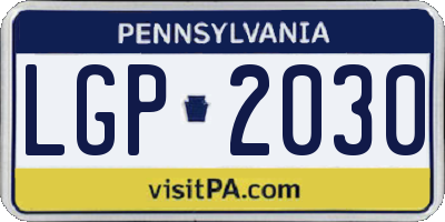 PA license plate LGP2030