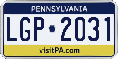 PA license plate LGP2031