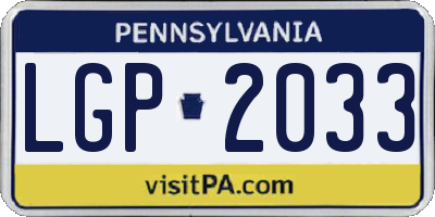 PA license plate LGP2033