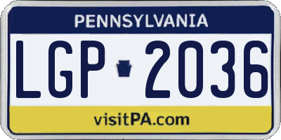 PA license plate LGP2036