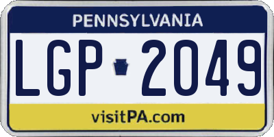 PA license plate LGP2049