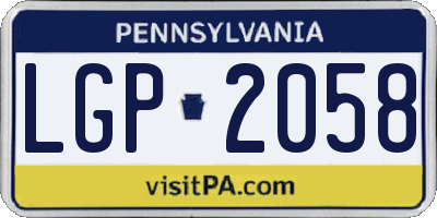 PA license plate LGP2058