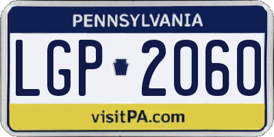 PA license plate LGP2060