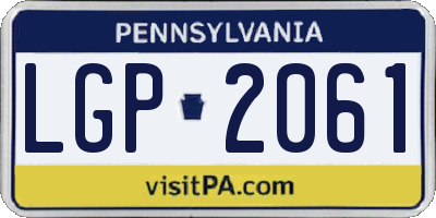 PA license plate LGP2061