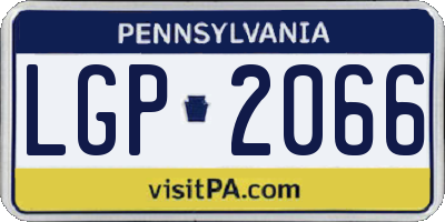PA license plate LGP2066