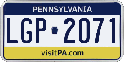 PA license plate LGP2071