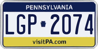 PA license plate LGP2074