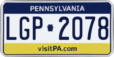 PA license plate LGP2078