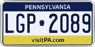 PA license plate LGP2089