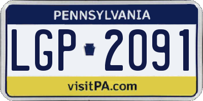 PA license plate LGP2091