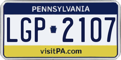 PA license plate LGP2107