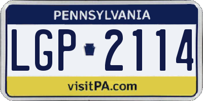 PA license plate LGP2114