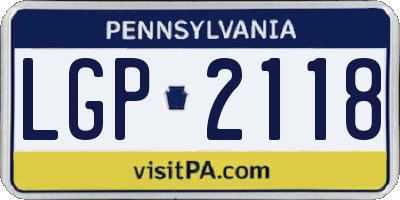 PA license plate LGP2118